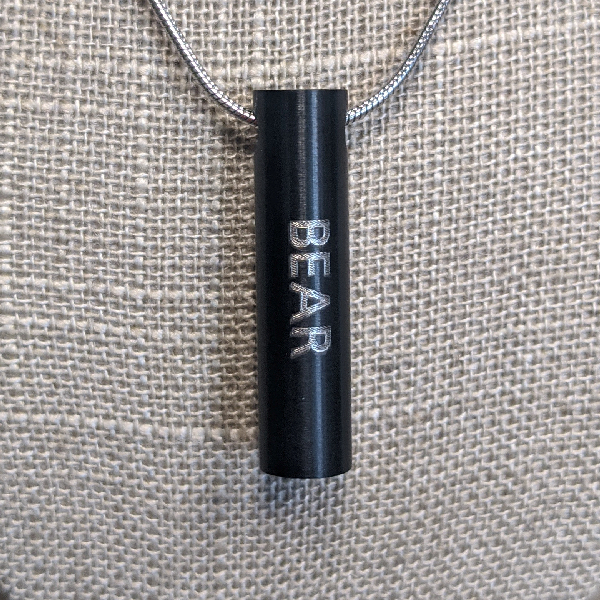 Cylinder Pendant - Front Engraving Example