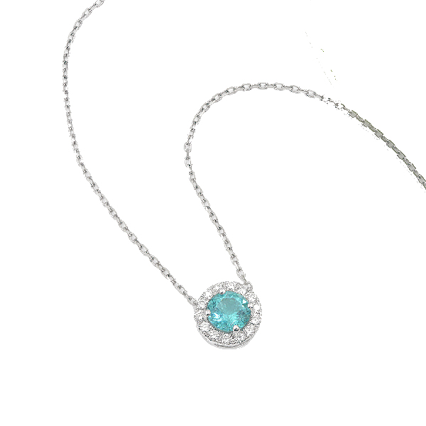 “Endless Love” Portuguese Cut Pendant Necklace with Diamond Halo ...