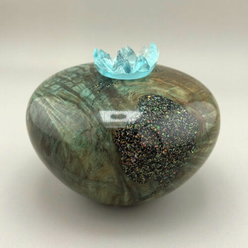 Dyed Figured Maple Urn with Black Opal Inlay (20 ci)