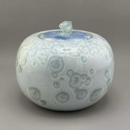 Baby Blue Ceramic Crystalline Glaze Pet Urn (48 ci)