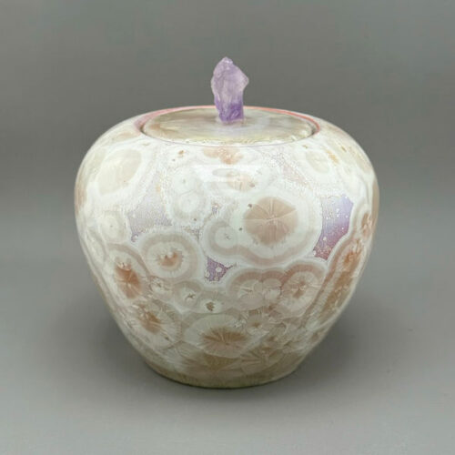 Blush & Lilac Ceramic Crystalline Glaze Pet Urn (33 ci)