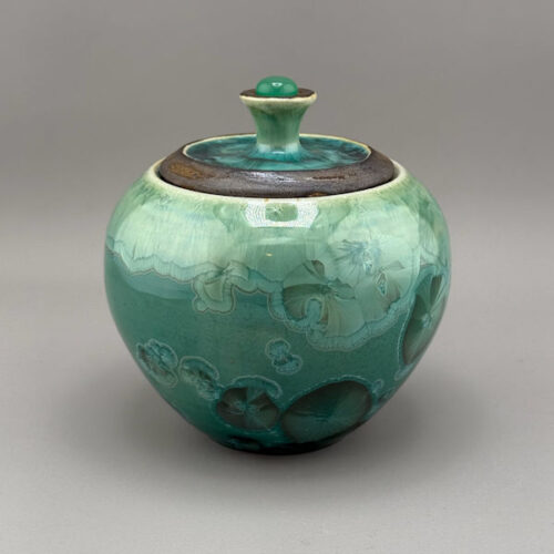 Emerald Ceramic Crystalline Glaze Pet Urn (18 ci)