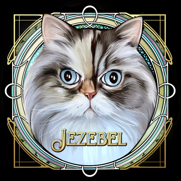 Art Nouveau Cat Portrait - Image 2