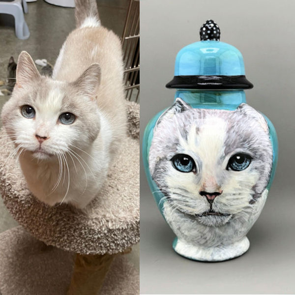 Custom Portrait Ceramic Urn - 75 ci - Image 3